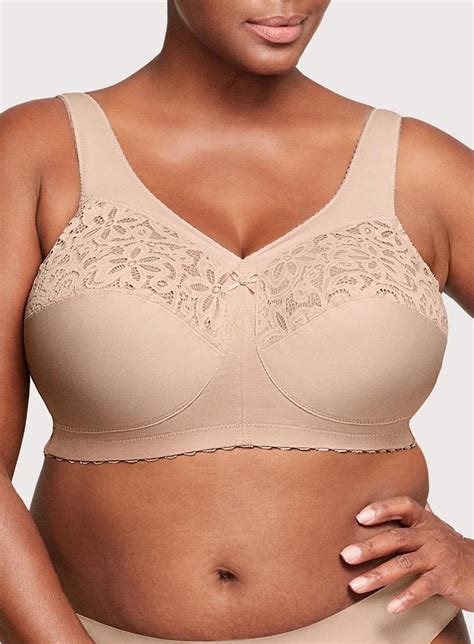 Glamorise Magic Lift Cotton Full Figure Support Bra Cafe Debras