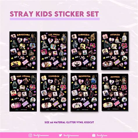 Glitter Sticker Stray Kids Member Peanutopia