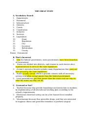 Copy Of The Great State Worksheet The Great State A Vocabulary