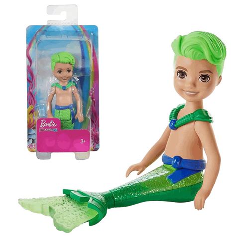 Barbie Sereia Chelsea Fantasy Verde Dreamtopia Mattel 13cm Submarino