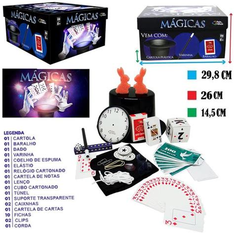 Kit De Magica Truques Cartola Varinha E Acessorios Na Caixa