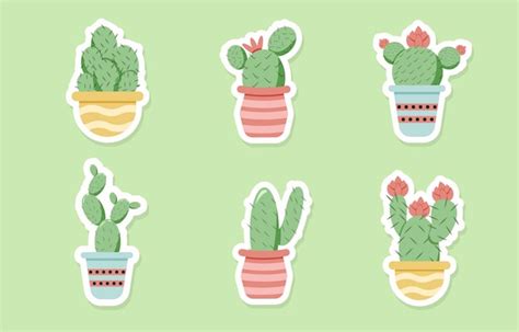 Premium Vector Set Of Succulent And Cactus Sticker Design