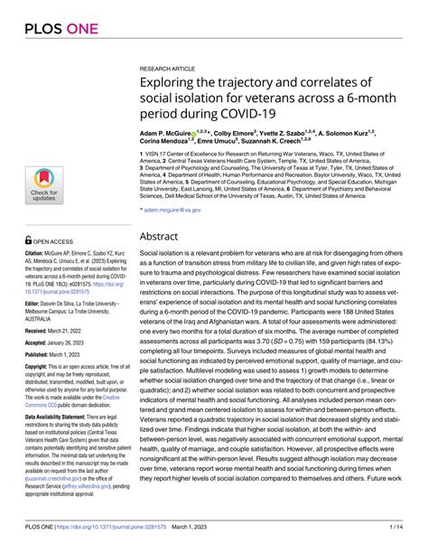 PDF Exploring The Trajectory And Correlates Of Social Isolation For