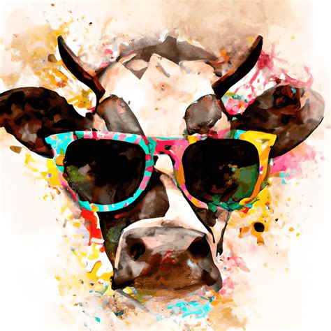 Cow Face Wearing Sunglasses Graphic Creative Fabrica