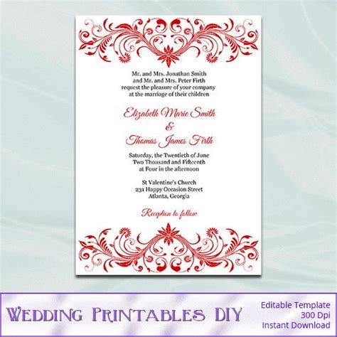 Red Wedding Invitation Templates