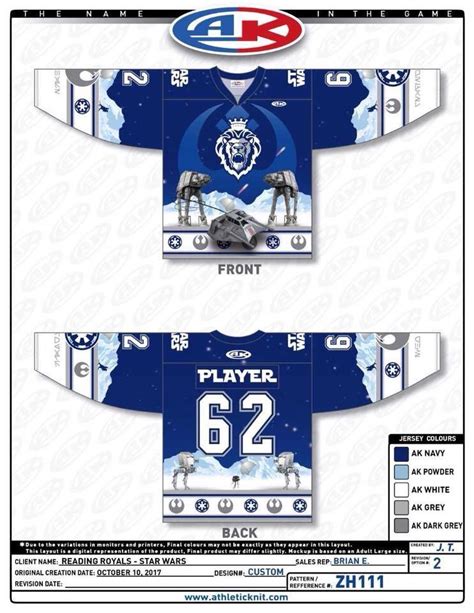 Reading Royals Star Wars Jerseys for Jan 20th : r/hockeyjerseys