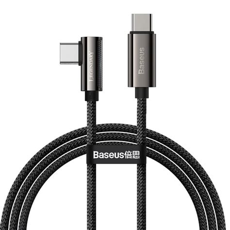 Baseus Legend Vinklet Usb C Til Usb C Kabel 100w 1m Svart