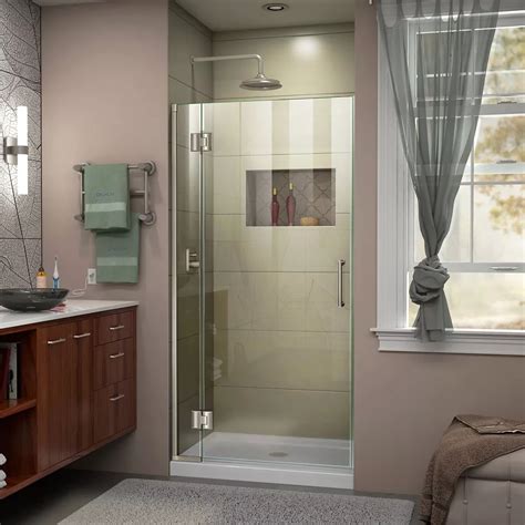 Dreamline Unidoor X 32 Inch X 72 Inch Frameless Rectangular Clear Shower Door With Brushed