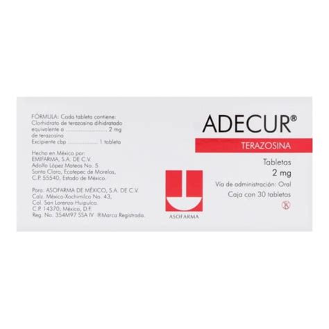 Compra Adecur Terazosina 2 Mg Con 30 Tabletas En Prixz