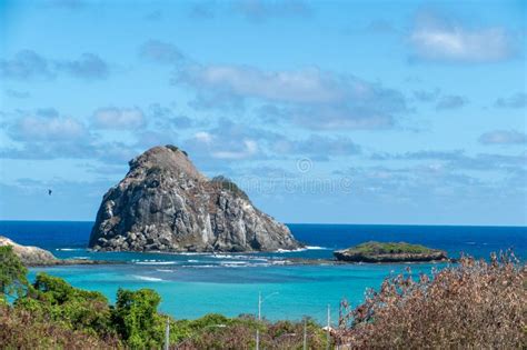 Fernando De Noronha Brazil View Of Morro Dos Dois Irmaos With Plants