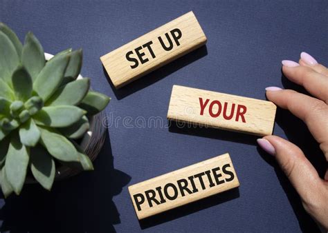 Set Up Your Priorities Symbol Concept Words Set Up Your Priorities On