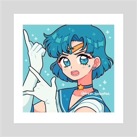 Sailor Mercury An Art Print By Fresh Bobatae Sailor Moon Art Sailor