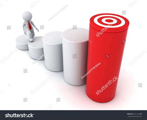 3d Business Man Stepping His Successful 스톡 일러스트 191142488 Shutterstock