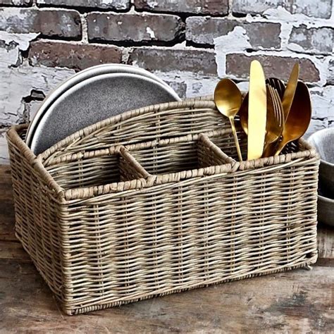 Besteckkorb Rattan Natur 29x21xH 20cm Von Chic Antique Kaufen