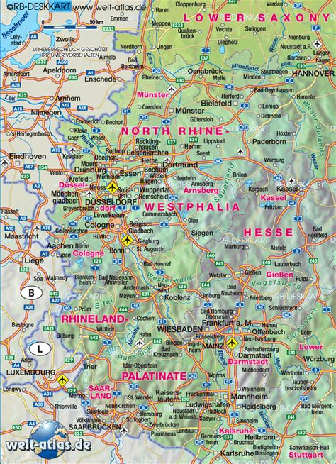 Map of Western Germany (Region in Germany) | Welt-Atlas.de