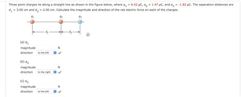 Solved Three Point Charges Lie Along A Straight Line As