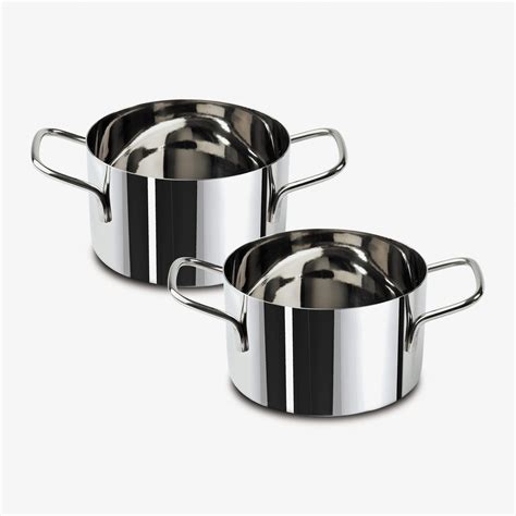 Mini Stainless Steel Casserole Dish 10cm Set Of 2