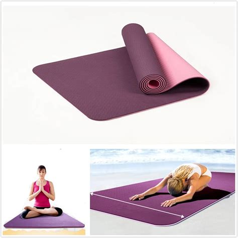 Mm Thick Non Slip Yoga Mat Gym Exercise Tpe Yoga Pilates Pad Mats