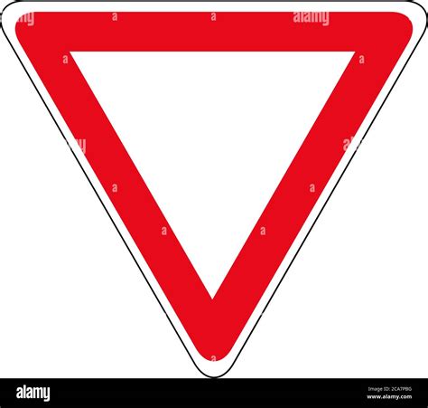 Road Sign Give Right Of Way Vector Illustration Stock Vector Image