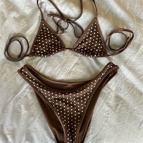 Victoria S Secret Swim Brown Polka Dot Bikini By Victorias Secret