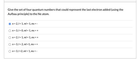 Solved Give The Set Of Four Quantum Numbers That Could Chegg