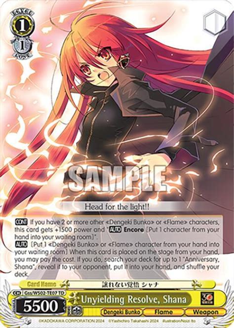 Unyielding Resolve Shana Dengeki Bunko Weiss Schwarz