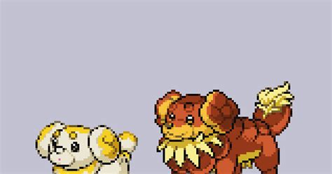 ドット絵 【ポケモンbw風ドット絵】パピモッチ系列 オニガシラ銀角のイラスト Pixiv