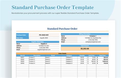 Purchase Order Template Microsoft Excel