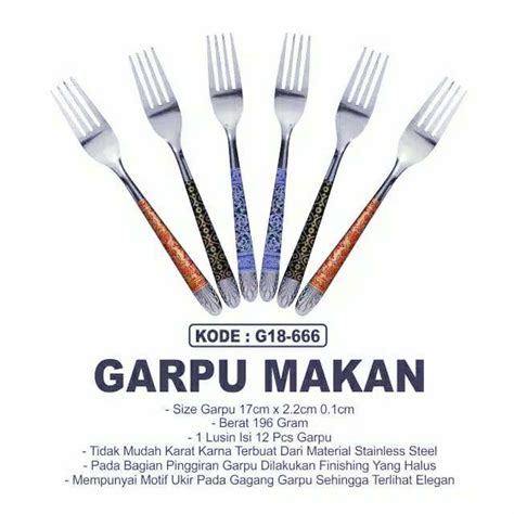 Jual GARPU SENDOK MAKAN STAINLESS MOTIF BATIK ISI 12PCS Shopee Indonesia