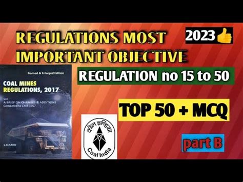 Regulations Important Objective All Mining Exam Mcq Regulation