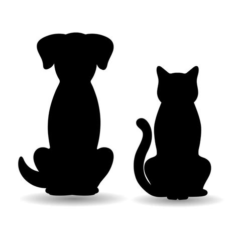 Siluetas De Perro Y Gato Con Sombra 7120869 Vector En Vecteezy