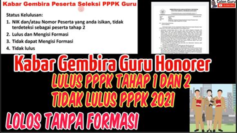 Kabar Gembira Untuk Peserta Lulus Pppk Guru Peserta Tidak Lulus