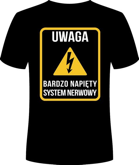 Koszulka Męska Napięty System Nerwowy Czarna L Tshirt Męski 15087471574