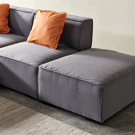 Modular Sofa L Shape Sofa & Chaise Sectional Couch with Convertible ...