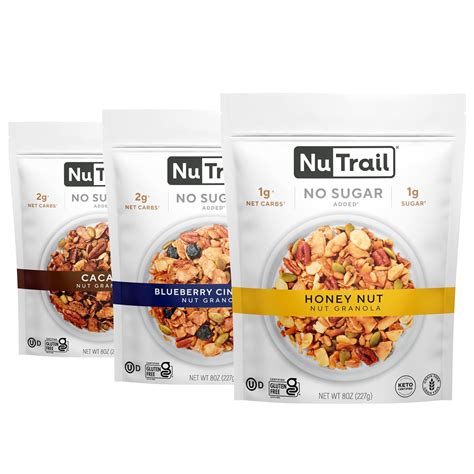 Nut Granola Cereal Variety Pack No Sugar Added Keto Low Carb Gluten Free Grain Free