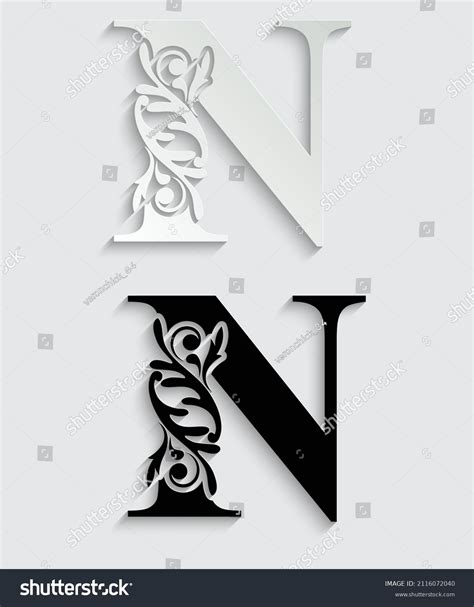 Paper Letter N Flower Letters Vintage Stock Vector Royalty Free