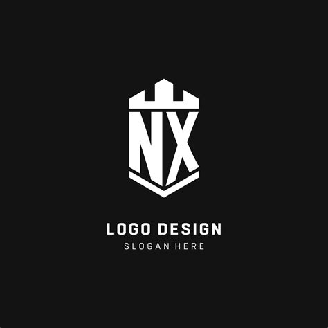 NX Monogram Logo Initial With Crown And Shield Guard Shape Style