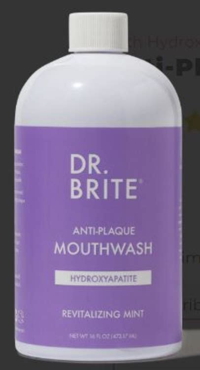 Dr Brite Anti Plaque Mouthwash Hydroxyapatite Revitalizing Mint 1source