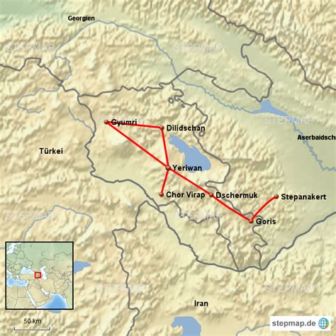 StepMap Armenien Landkarte für Deutschland