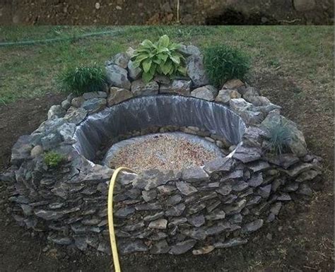 Diy Decorative Pond From Old Tractor Tire Ponds Backyard