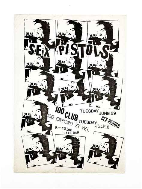 Original Handbill Advertising The Sex Pistols At The 100 Club Oxford