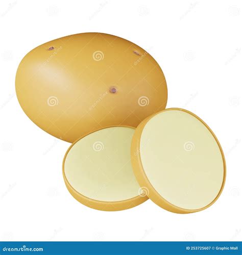 Potato 3d Rendering Isometric Icon Stock Vector Illustration Of