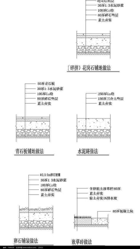 园路铺装做法大样图图片下载红动中国