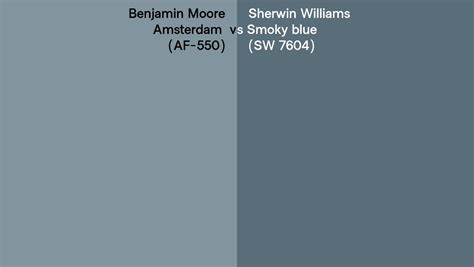 Benjamin Moore Amsterdam Af 550 Vs Sherwin Williams Smoky Blue Sw