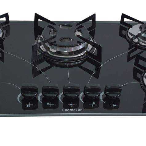 Cooktop Bocas A G S Chamalar Premium Tripla Chama Mesa De Vidro