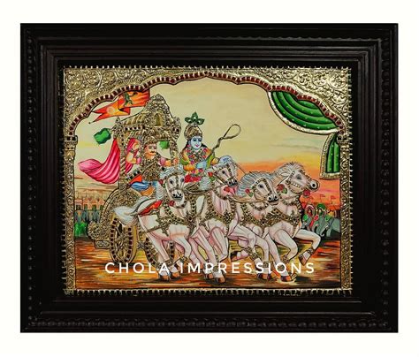 Buy Authentic Bhagawat Gita Tanjore Painting Gita Upadesam