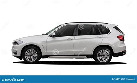 White SUV side view stock photo. Image of white, automobile - 149615342