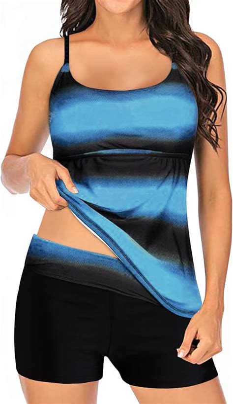 Lulupi Damen Zweiteiliger High Waist Bauchweg Bikini Tankini Set