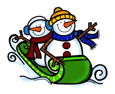 Sledding Clipart Black And White