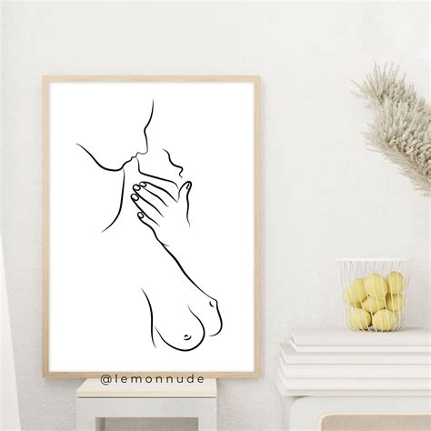 Grab My Neck Ii Intimacy Sex Erotic Line Art Minimalism Etsy